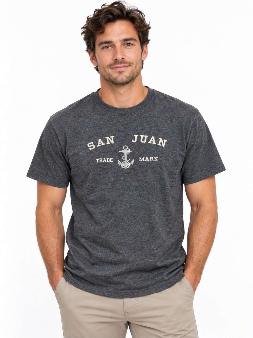 Luxe San Juan Anchor Tee - Charcoal